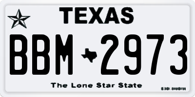TX license plate BBM2973