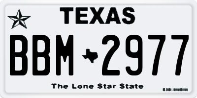 TX license plate BBM2977