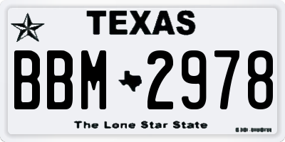 TX license plate BBM2978