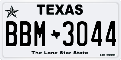 TX license plate BBM3044