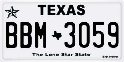 TX license plate BBM3059