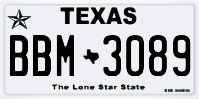 TX license plate BBM3089