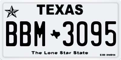 TX license plate BBM3095