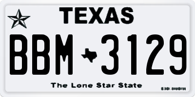 TX license plate BBM3129