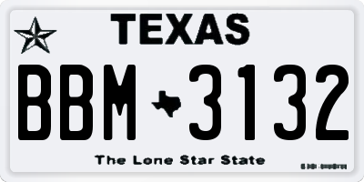 TX license plate BBM3132