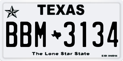 TX license plate BBM3134