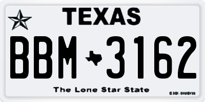 TX license plate BBM3162