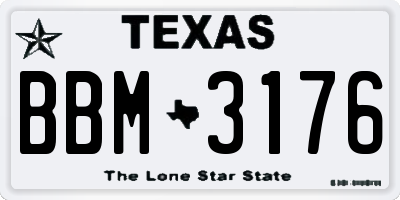 TX license plate BBM3176