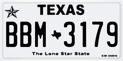 TX license plate BBM3179