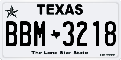 TX license plate BBM3218