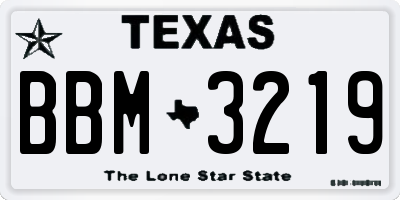 TX license plate BBM3219