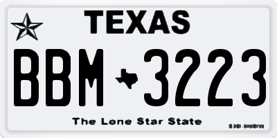 TX license plate BBM3223