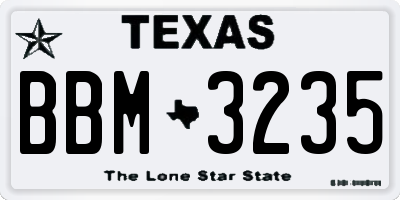TX license plate BBM3235