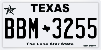TX license plate BBM3255