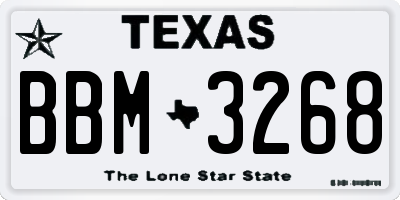 TX license plate BBM3268