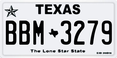 TX license plate BBM3279