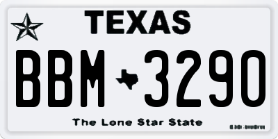 TX license plate BBM3290