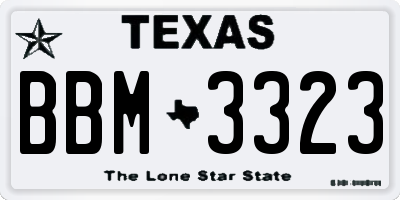 TX license plate BBM3323