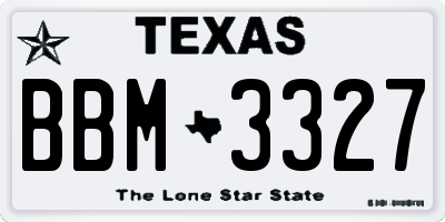 TX license plate BBM3327