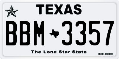 TX license plate BBM3357
