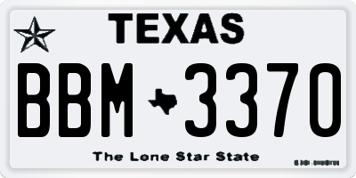 TX license plate BBM3370