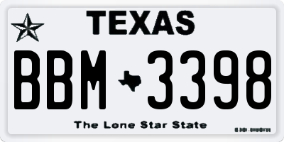 TX license plate BBM3398