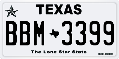 TX license plate BBM3399