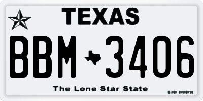 TX license plate BBM3406