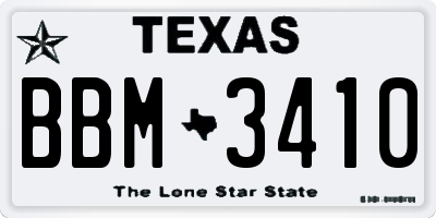 TX license plate BBM3410