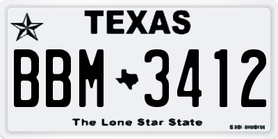 TX license plate BBM3412