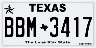 TX license plate BBM3417