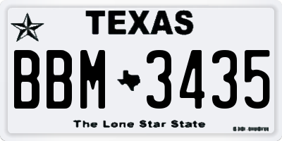 TX license plate BBM3435