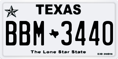 TX license plate BBM3440