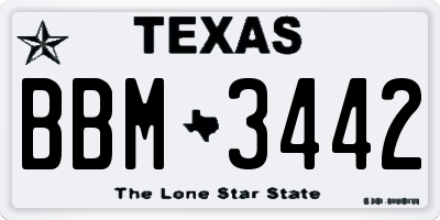 TX license plate BBM3442