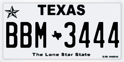 TX license plate BBM3444