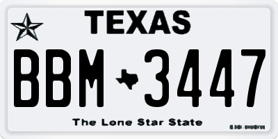 TX license plate BBM3447
