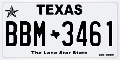 TX license plate BBM3461