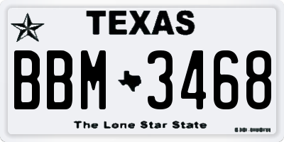 TX license plate BBM3468