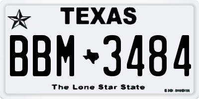 TX license plate BBM3484