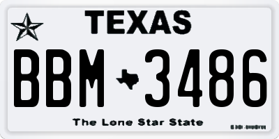 TX license plate BBM3486