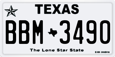 TX license plate BBM3490