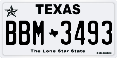 TX license plate BBM3493