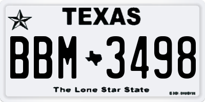 TX license plate BBM3498