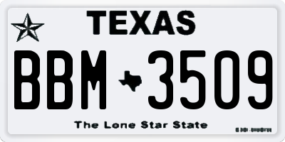 TX license plate BBM3509