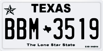 TX license plate BBM3519