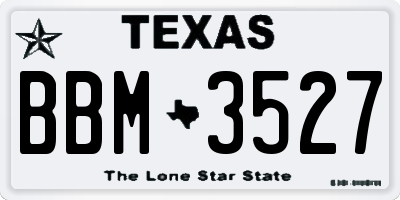 TX license plate BBM3527