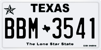 TX license plate BBM3541
