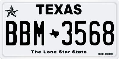 TX license plate BBM3568