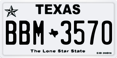 TX license plate BBM3570