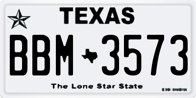TX license plate BBM3573